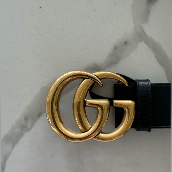 Gucci Belt- GG MARMONT 2015 RE-EDITION WIDE BELT- black size 85 EUC - Picture 11 of 14